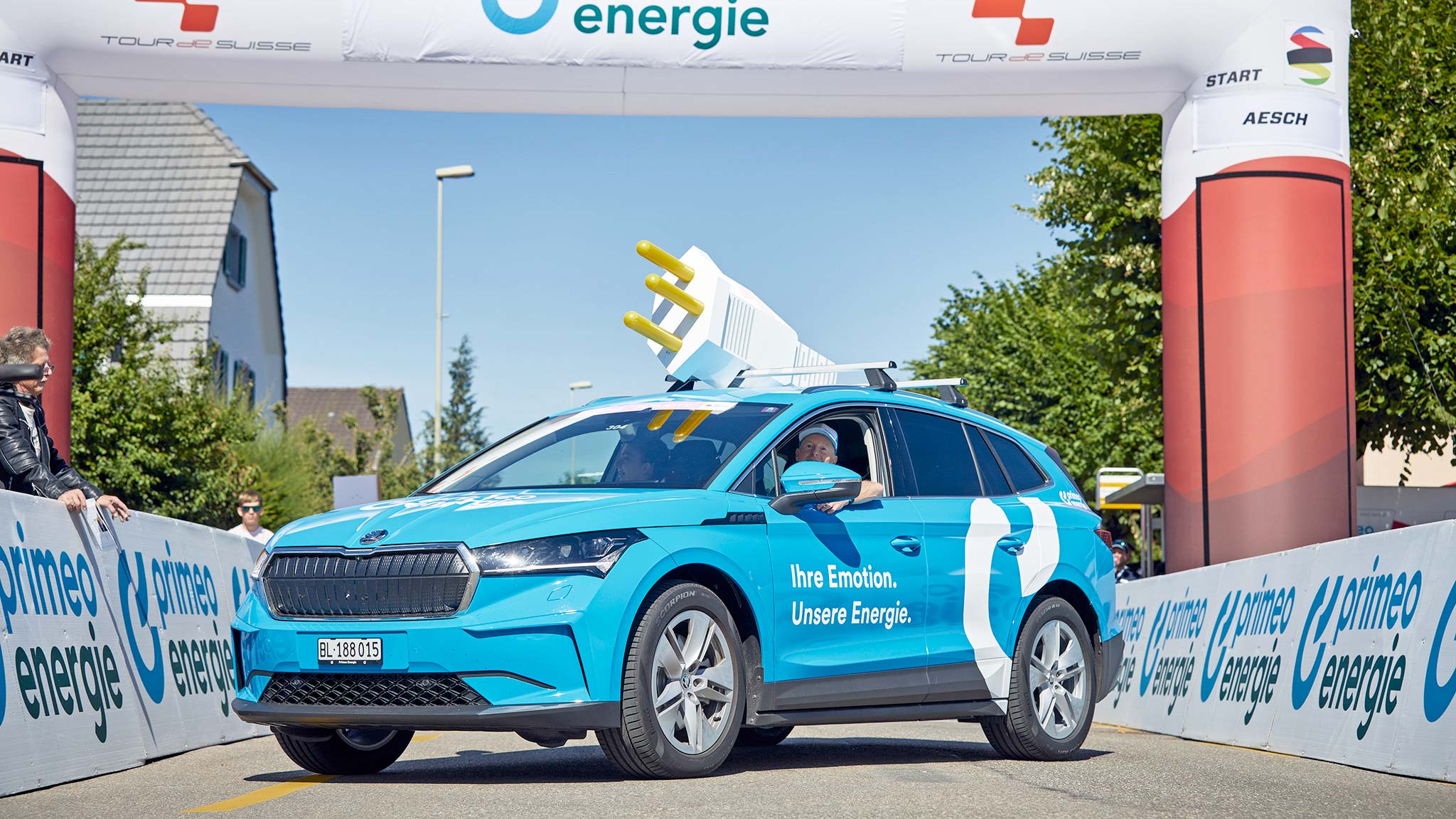 Elektroauto von Primeo Energie an der Tour de Suisse