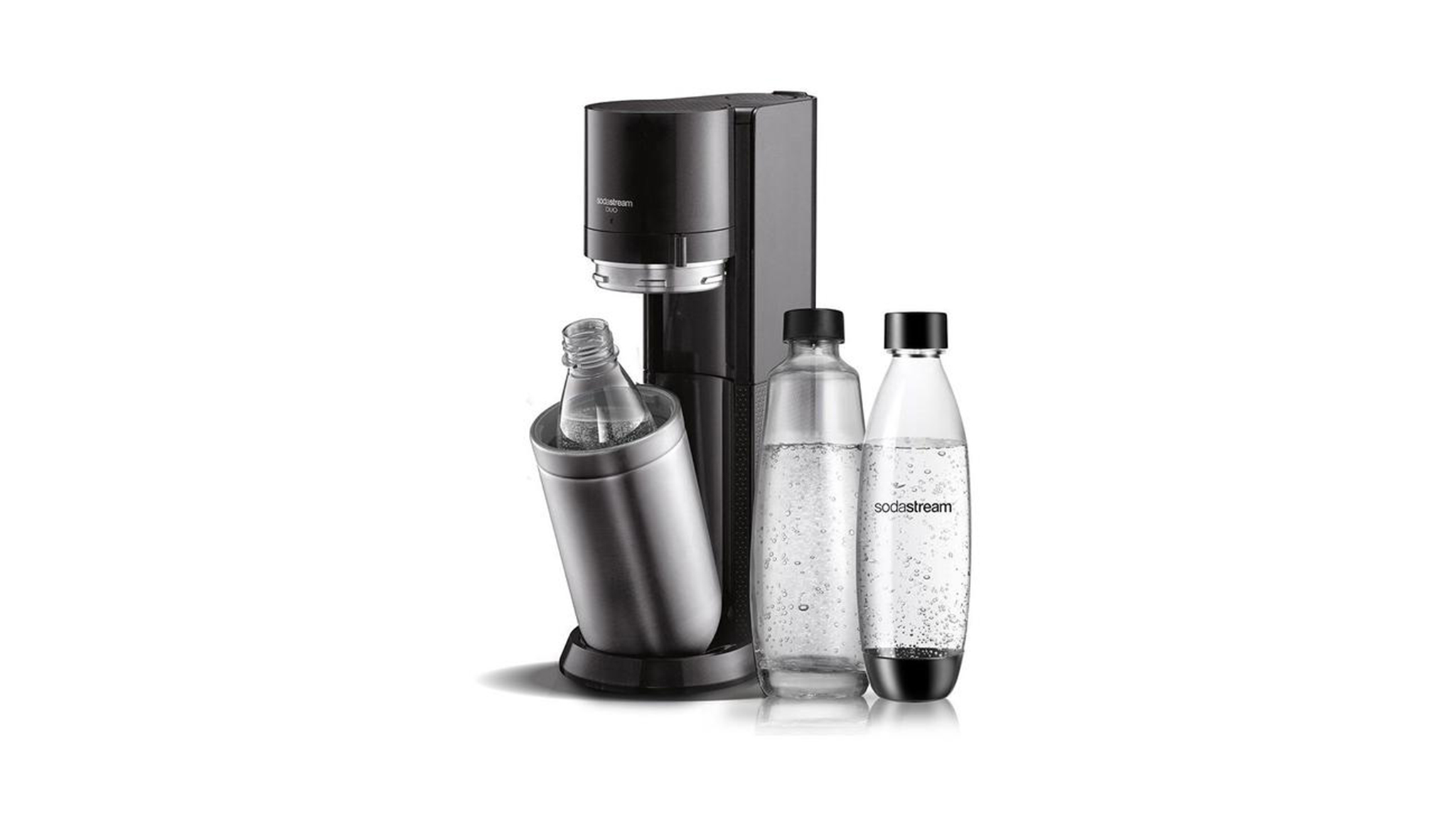 Sodastream-Wassersprudler mit zwei Flaschen